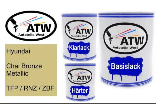 Hyundai, Chai Bronze Metallic, TFP / RNZ / ZBF: 1L Lackdose + 1L Klarlack + 500ml Härter - Set, von ATW Autoteile West.